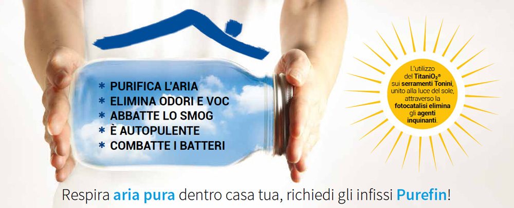 infisso che purifica l'aria Purefin